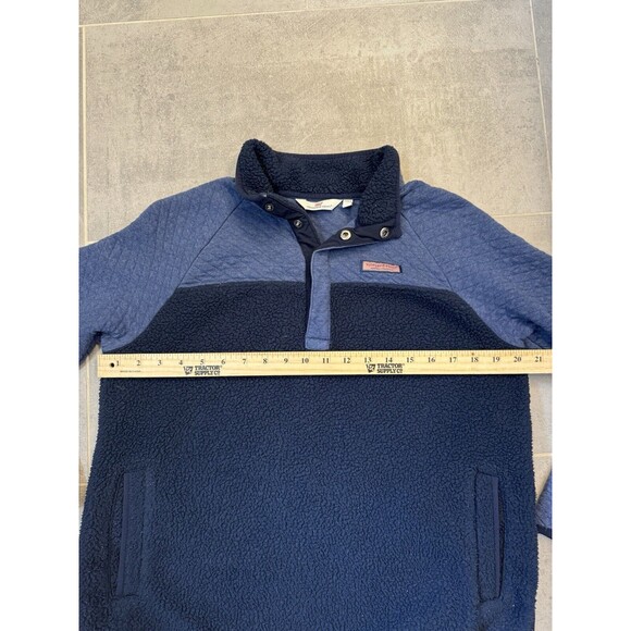 Vineyard Vines Mixed Media Sherpa Shep Shirt Quilted Blue Size Small - Picture 3 of 10